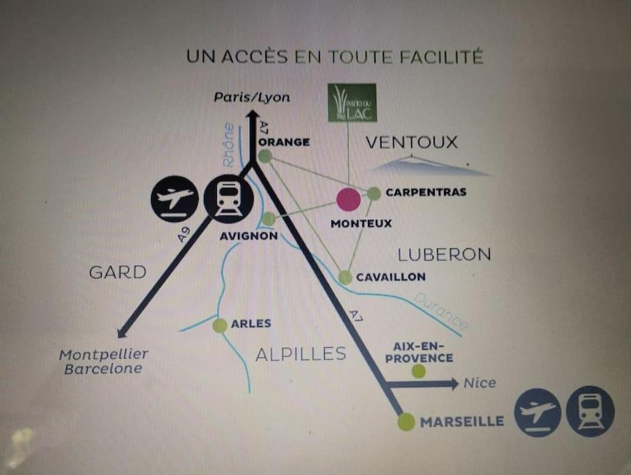 Appartement Climatise Au Coeur De La Provence Lac Et Parcs D'Attractions 10Mn Avignon Monteux Eksteriør bilde